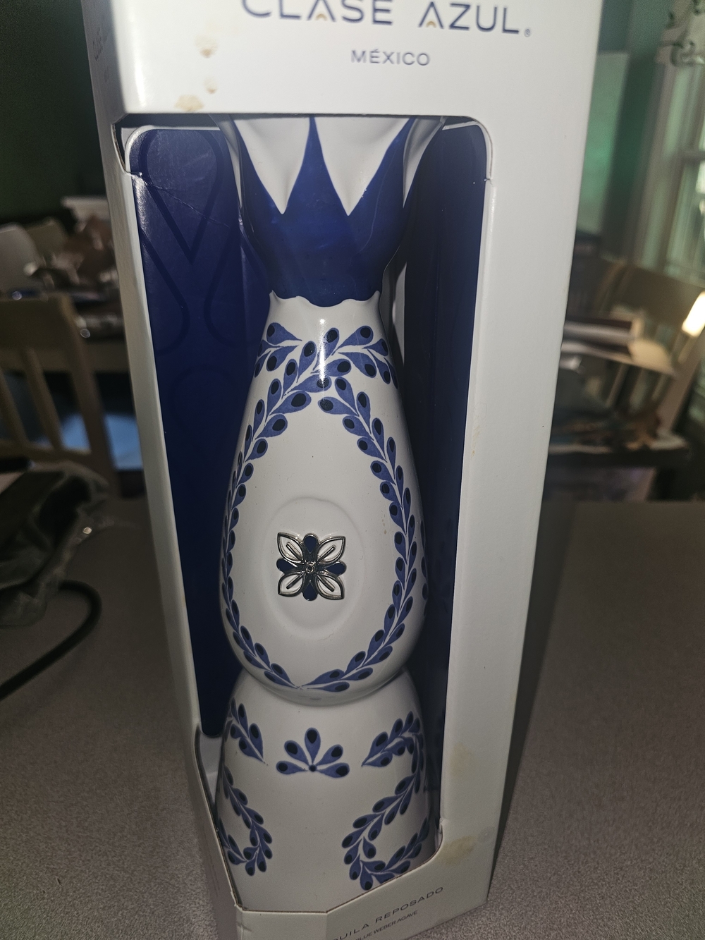 Clase Azul Blue & White Decorative Ceramic Bottle Vase